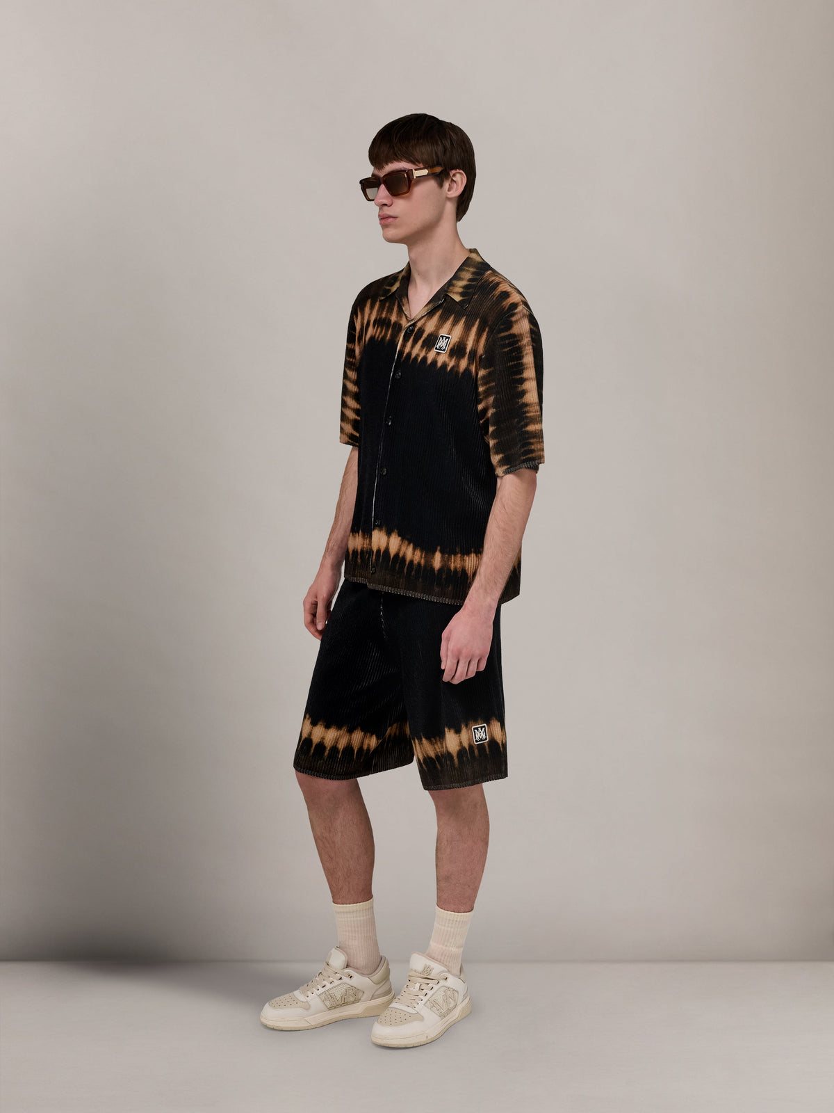 MA PATCH TIE DYE KNIT SHIRT - Black