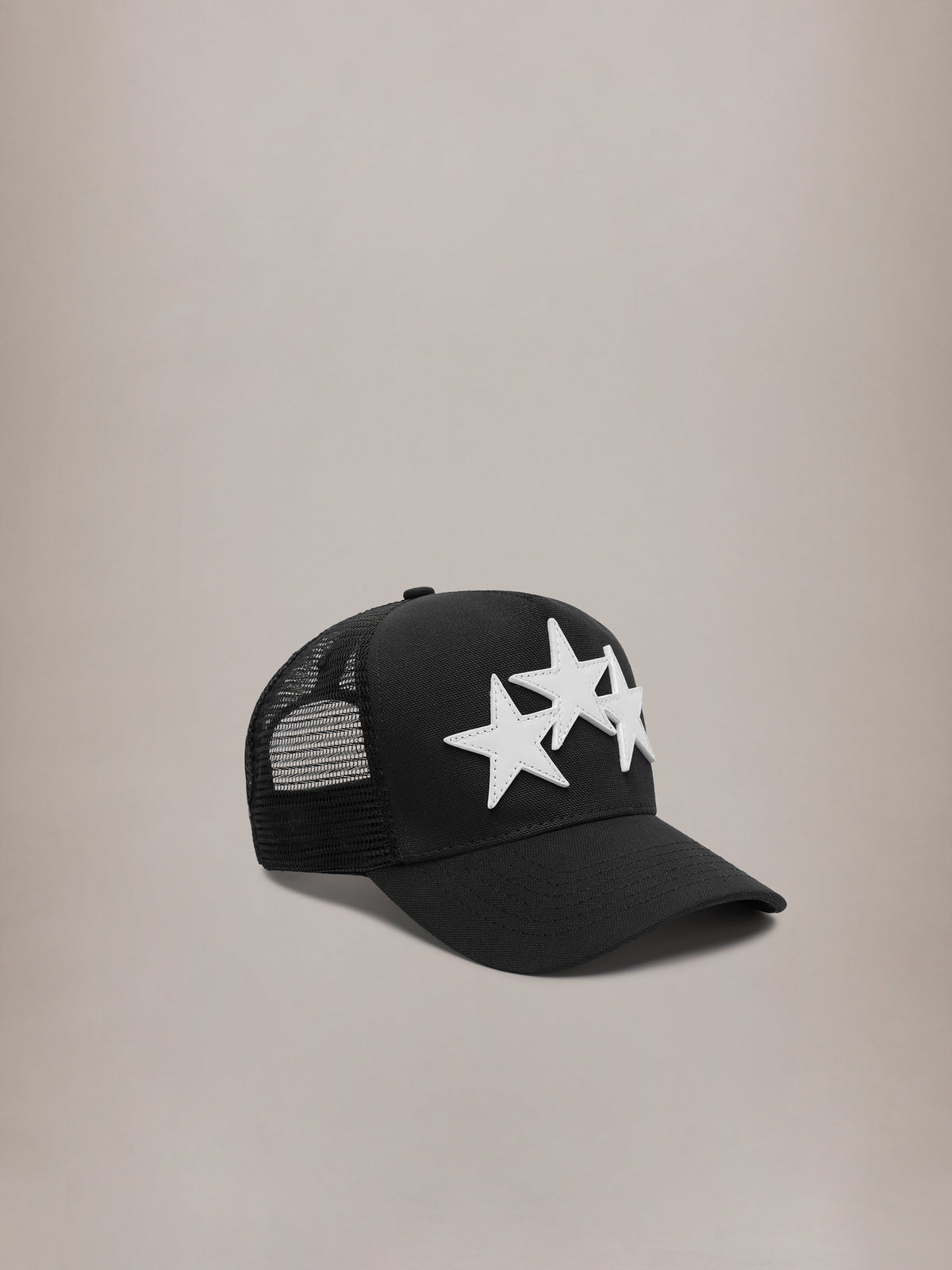 3 Star Trucker Hat - Black/White