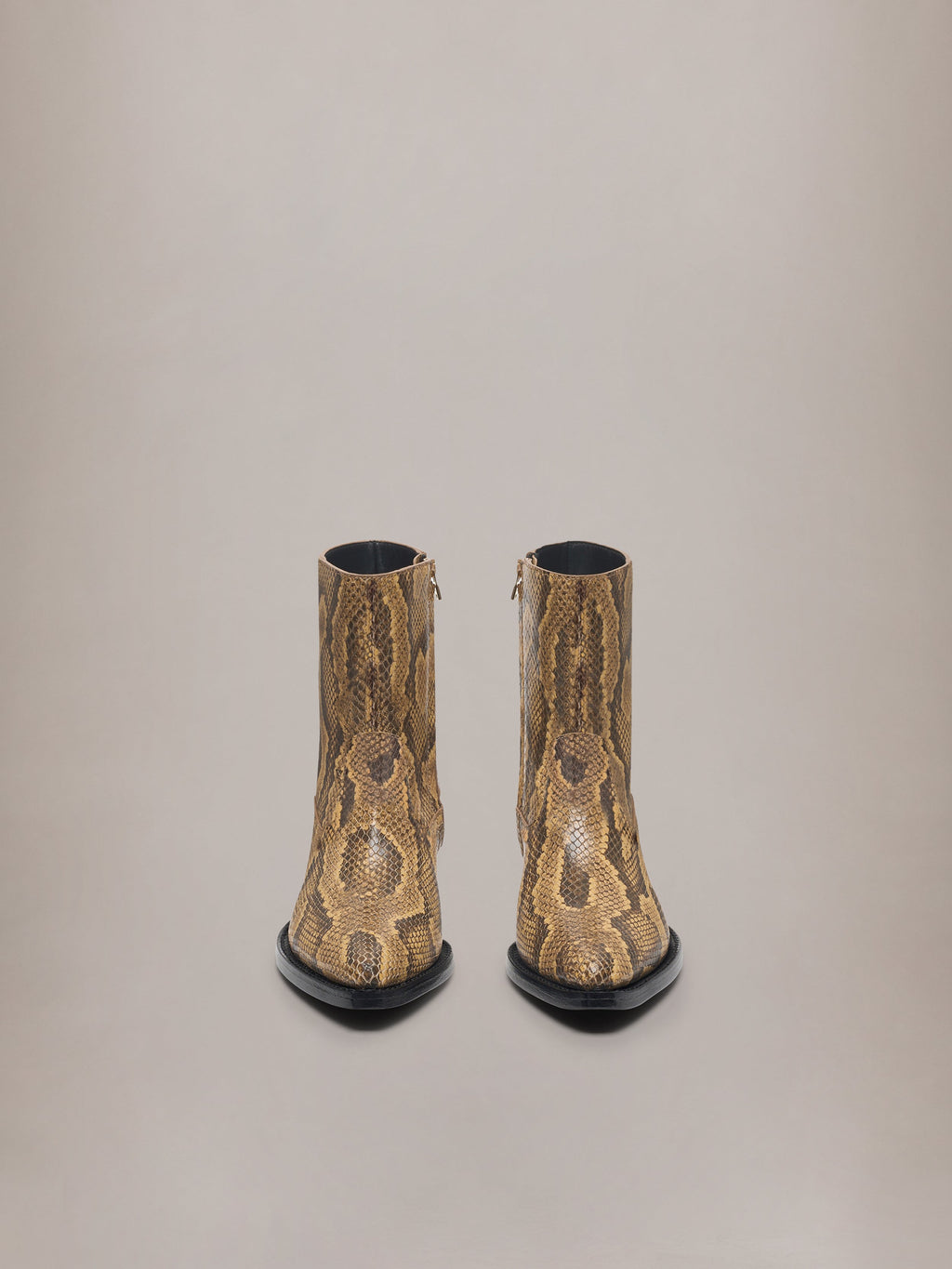 PYTHON EMBOSSED RYDER BOOT - Brown