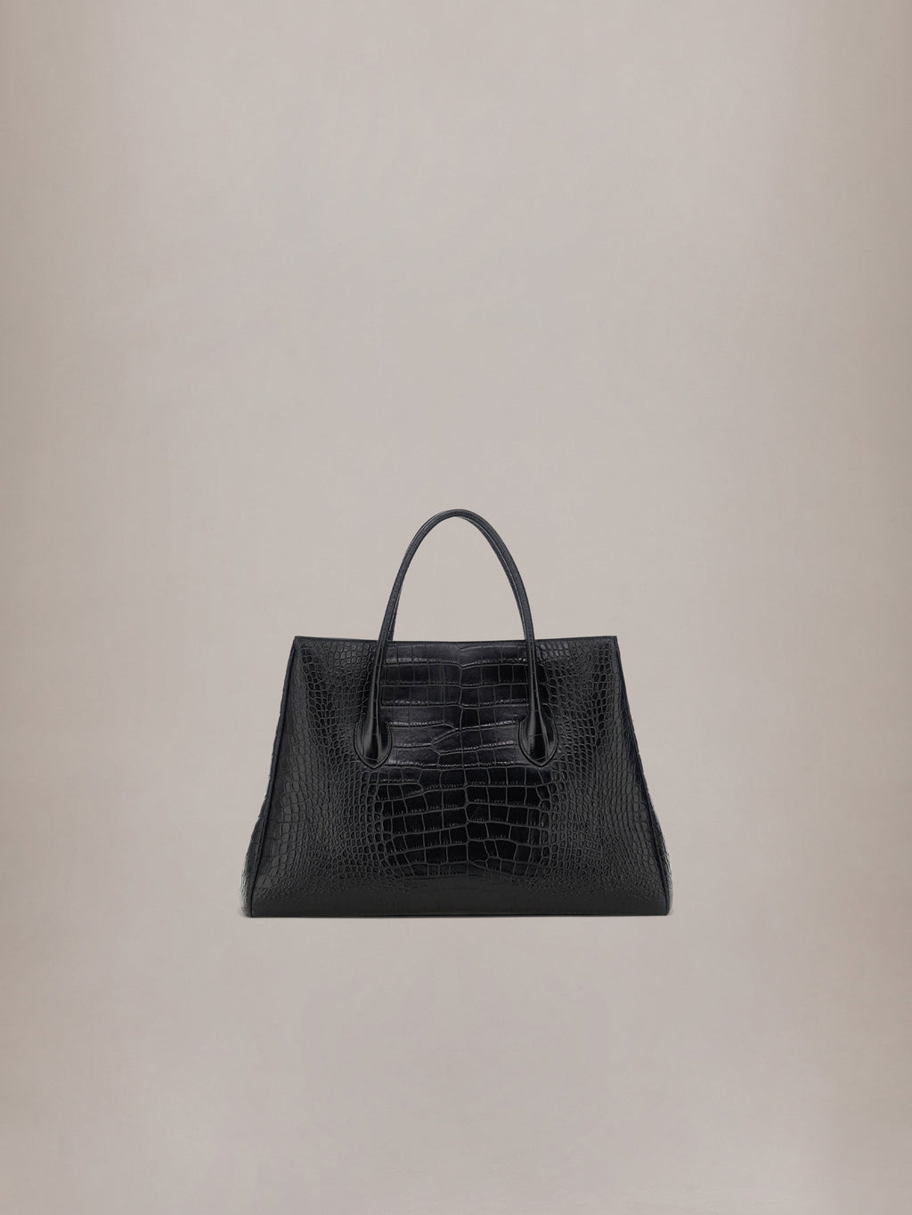 EMBOSSED CROC HONEY 50 TOTE - Black