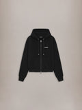 RELAXED ZIP UP HOODIE - BLACK