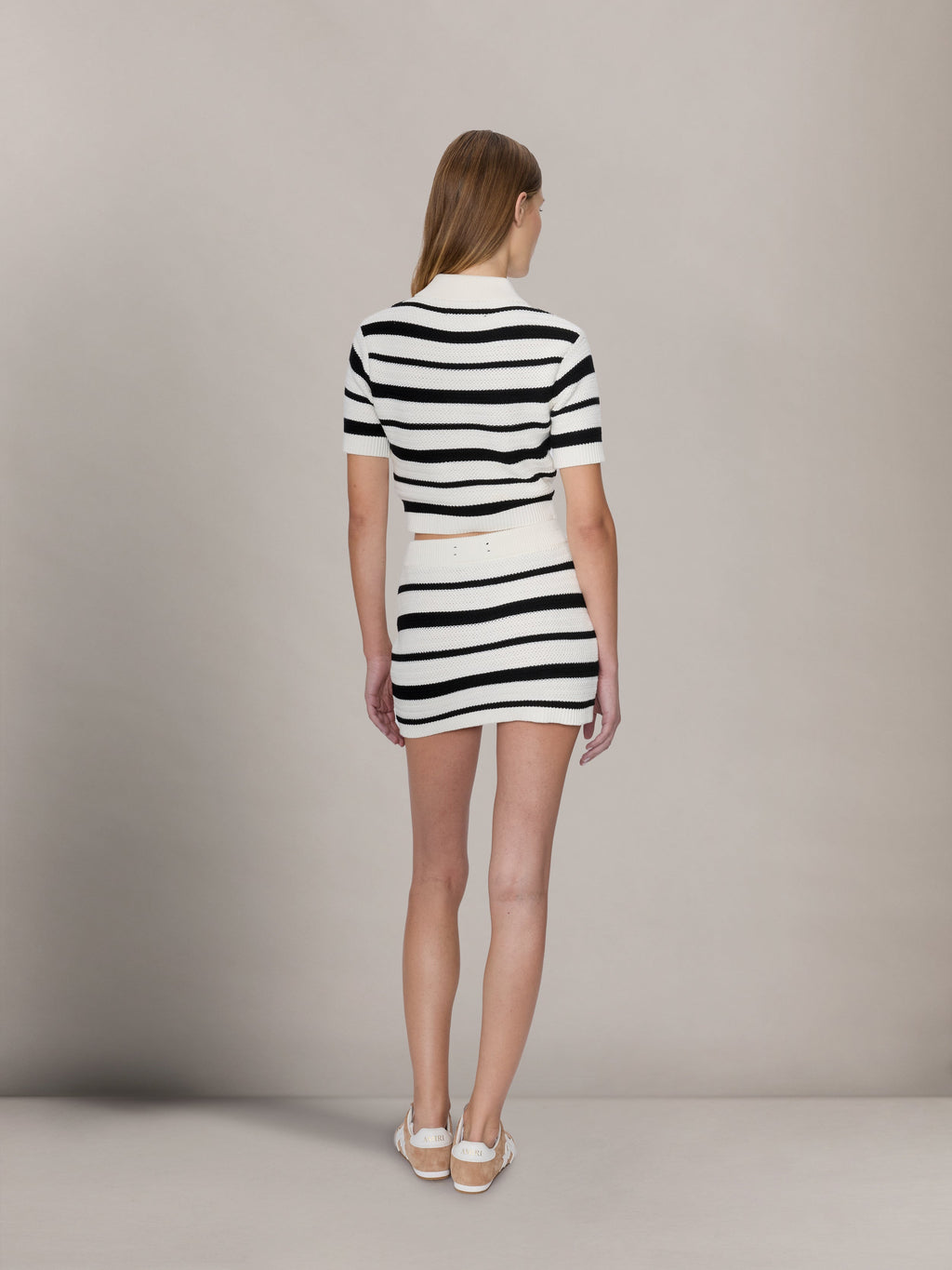 WOMEN - WOMEN'S MA STRIPED MINI SKIRT - Black Alabaster