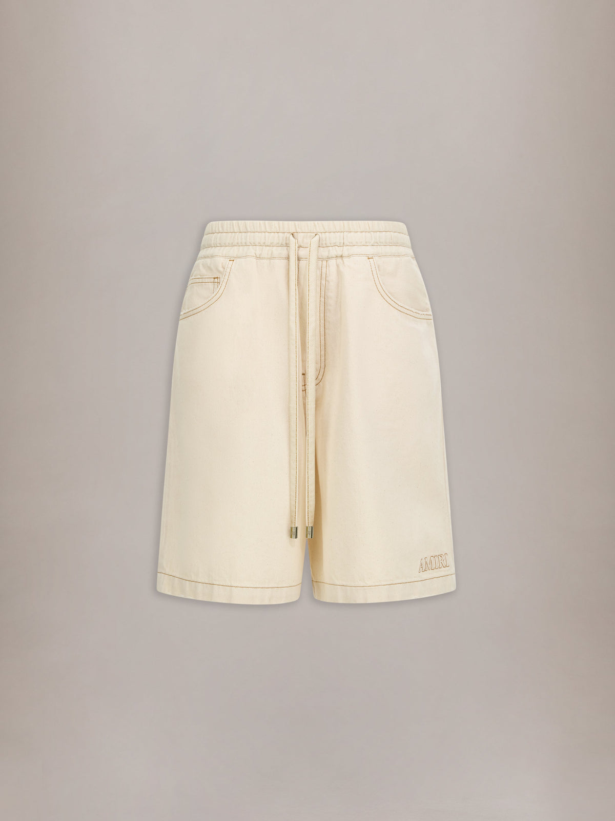 DRAWSTRING DENIM SHORT - Ecru
