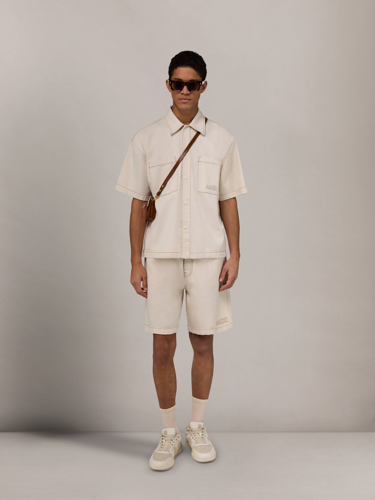 DRAWSTRING DENIM SHORT - Ecru