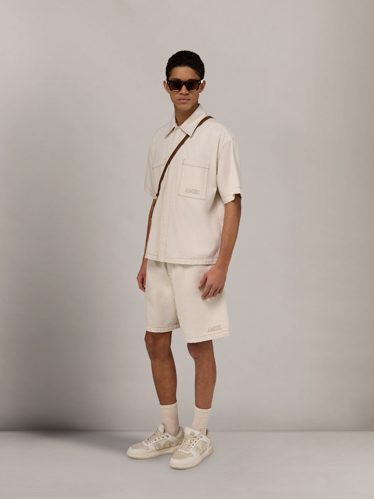 DRAWSTRING DENIM SHORT - Ecru
