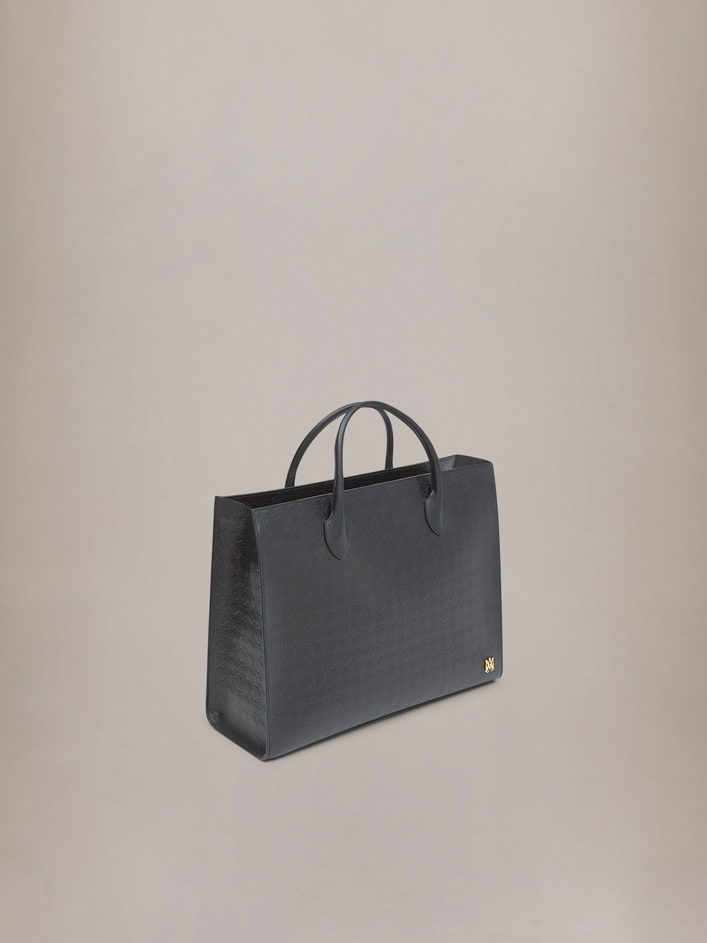 MA QUAD LEATHER SMALL TOTE - Black