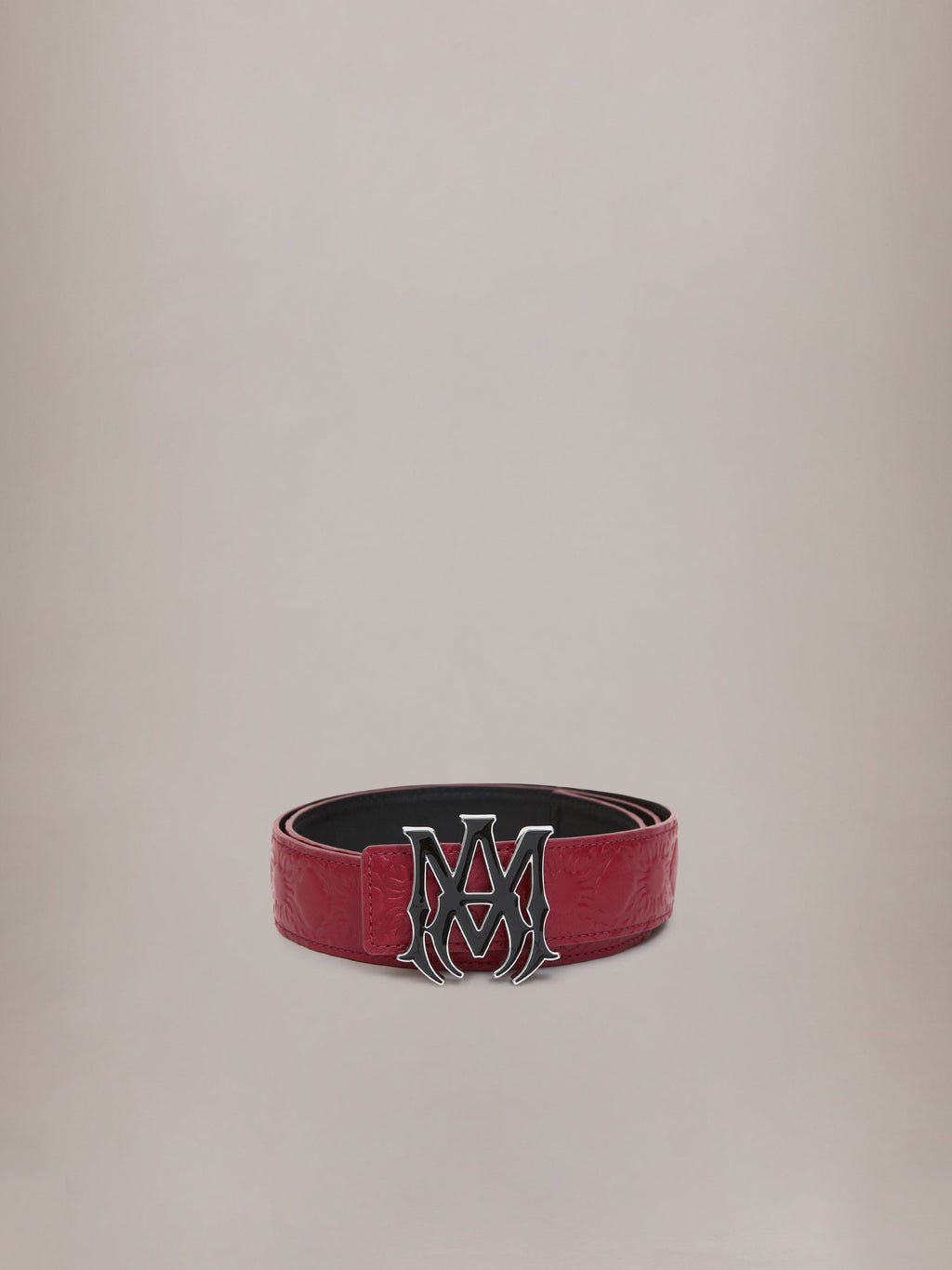 MA QUAD LEATHER 4CM BELT - Red Rose