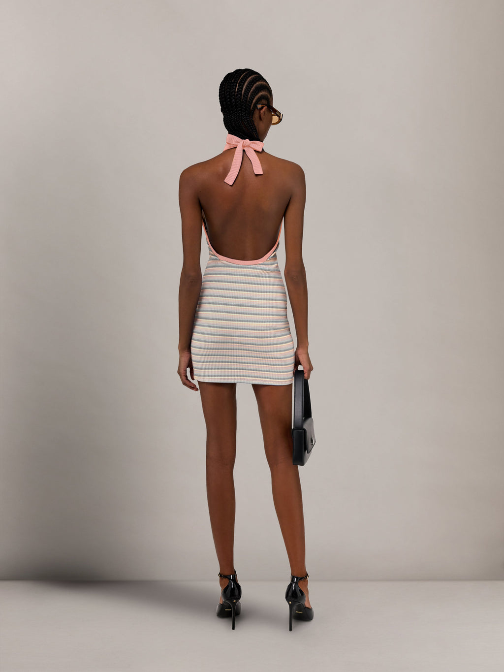 WOMEN - WOMEN'S MA STRIPED HALTER MINI DRESS - Multi