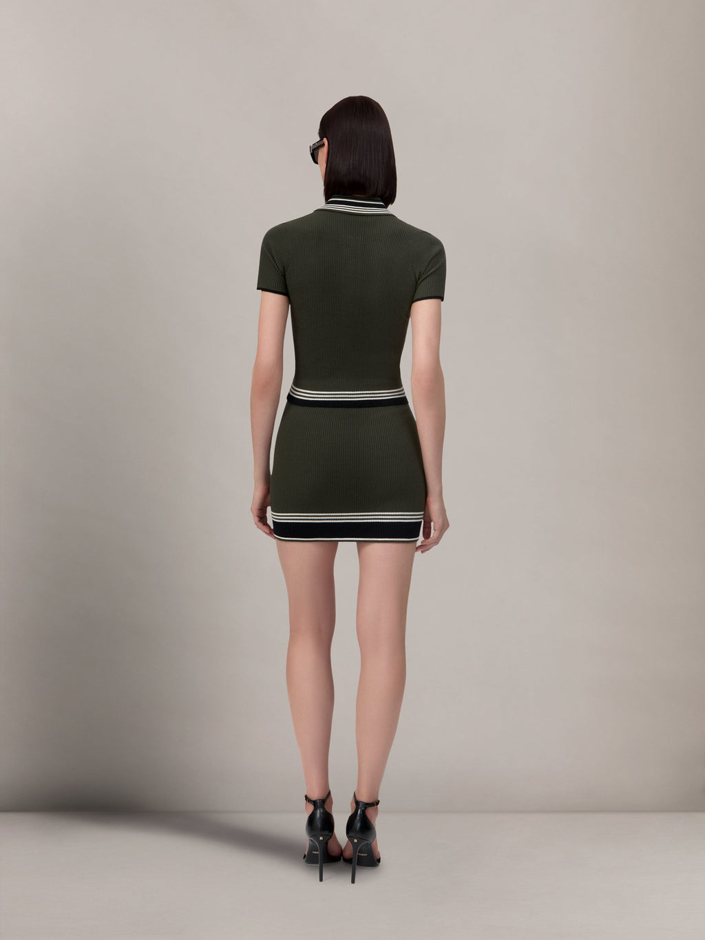 WOMEN - WOMEN'S MA STRIPE MINI SKIRT - Dark Sage