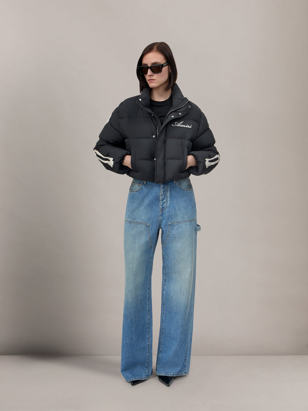 WOMEN - WOMEN'S BONES CROPPED DOWN JACKET - Black