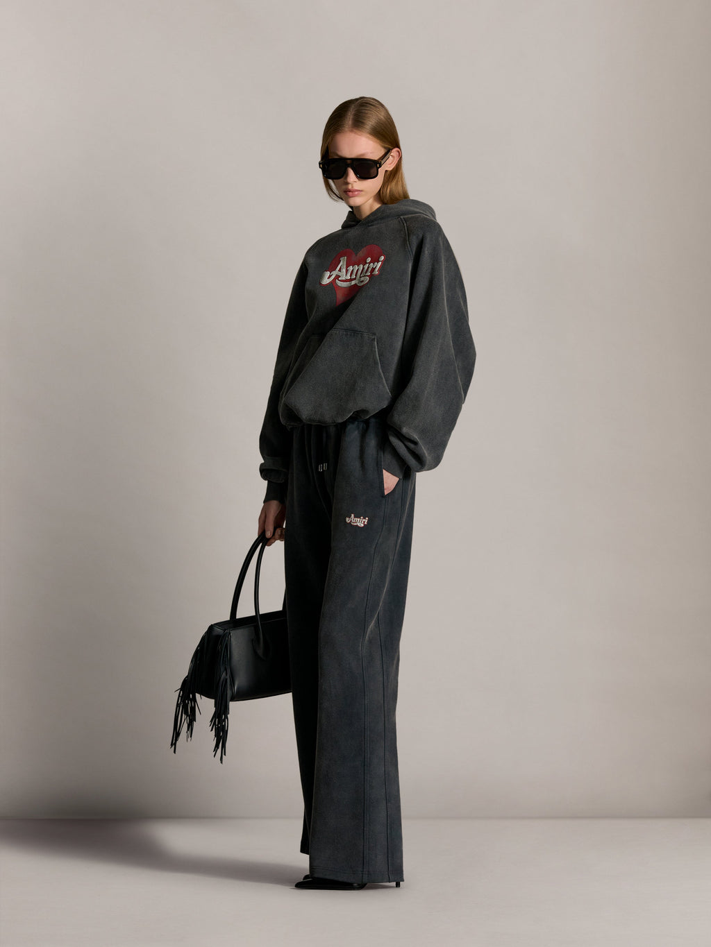 WOMEN - WOMEN'S AMIRI HEART HOODIE - Black