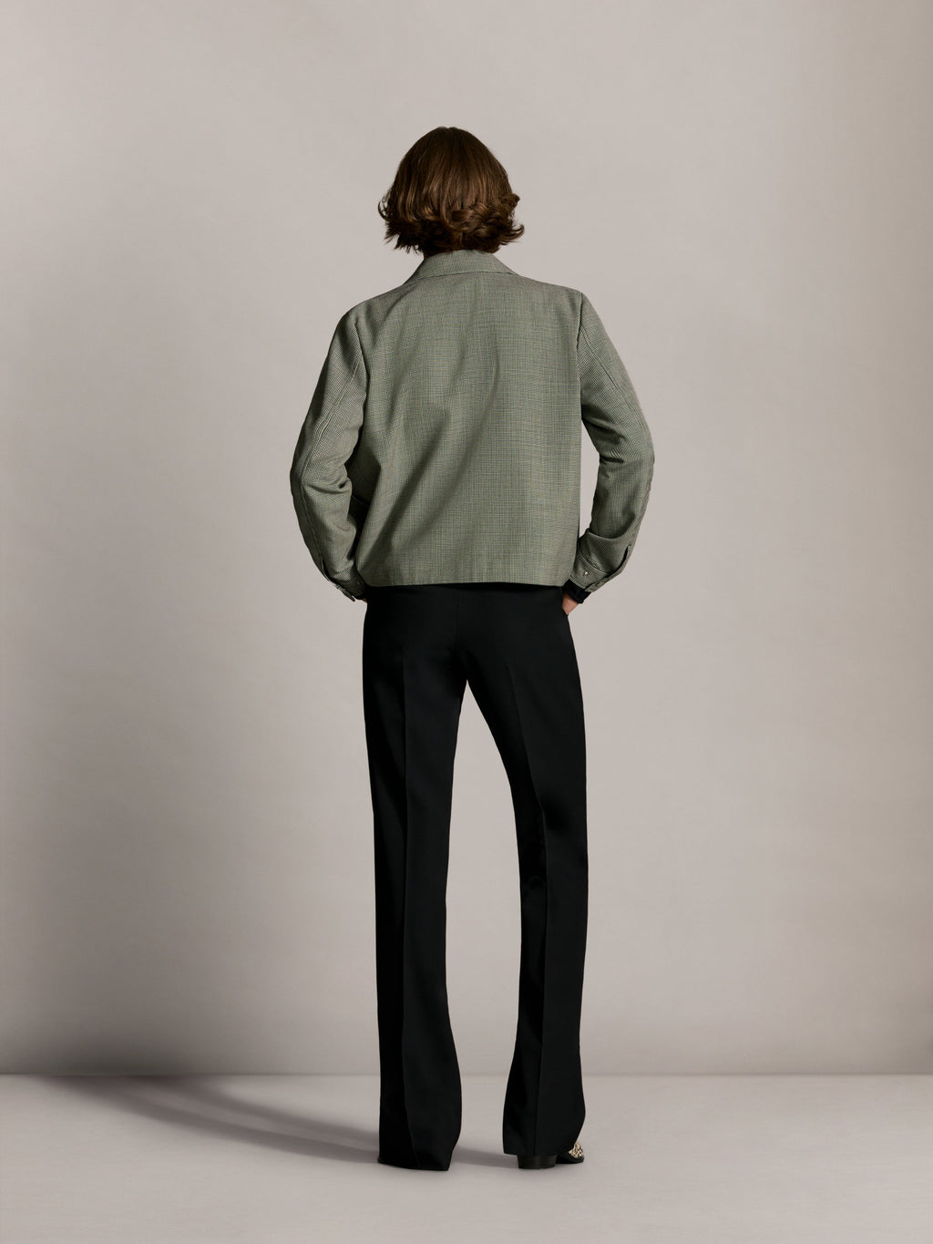 AMIRI HOUNDSTOOTH BLOUSON - Black