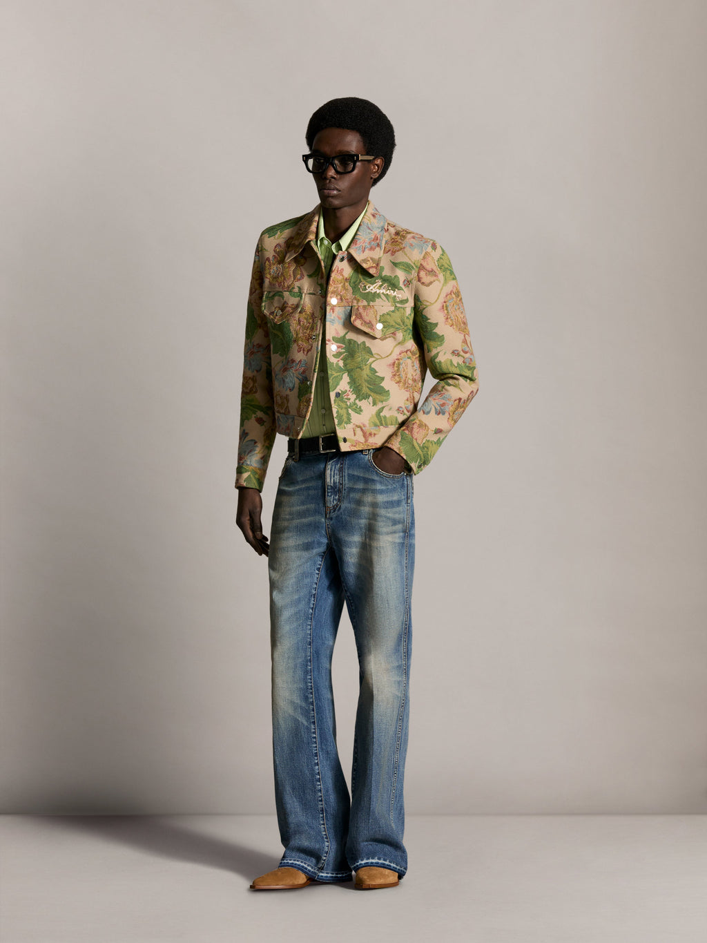 FLORAL TAPESTRY JACKET - Pale Rose