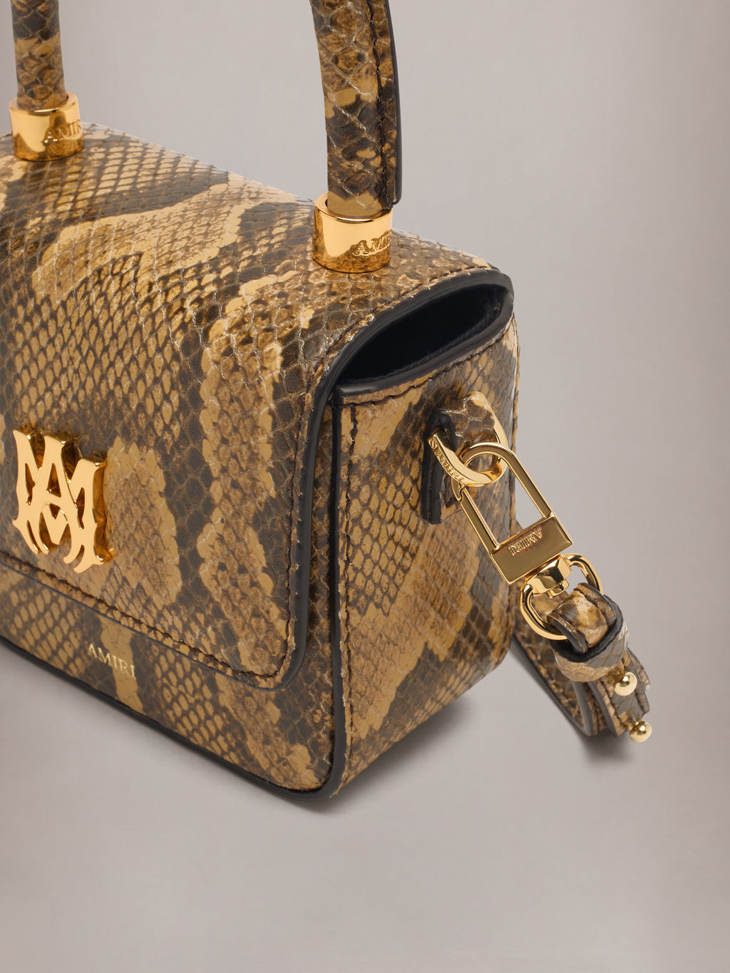 WOMEN - WOMEN'S PYTHON EMBOSSED NANO MA BAG - Brown