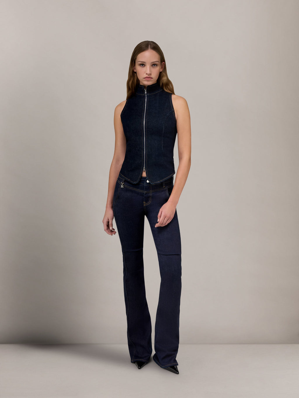 WOMEN - WOMEN'S AMIRI RAW DENM ZIP TOP - Raw Indigo