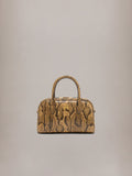 WOMEN - WOMEN'S PYTHON EMBOSSED MA BOWLING BAG - Brown