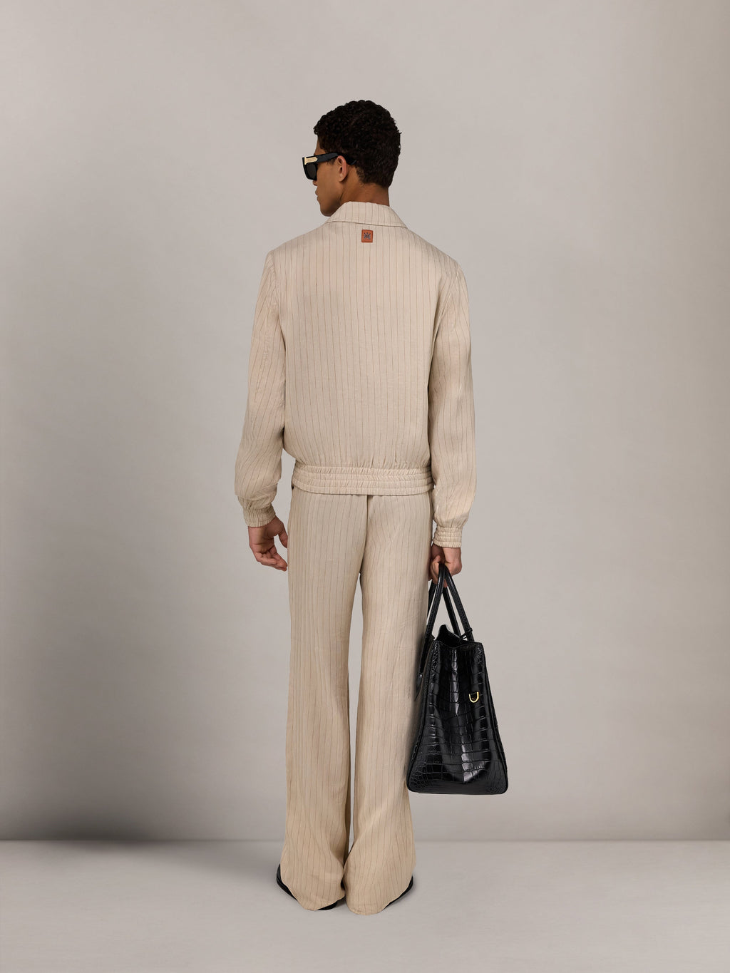 STRIPED BLOUSON - Alabaster