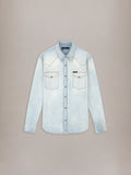WESTERN DENIM LONG SLEEVE SHIRT - Snow Indigo