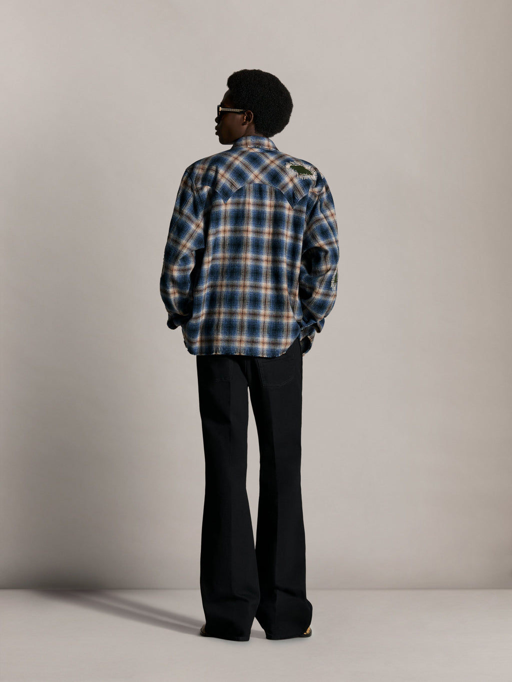 OVERSIZED REPAIRED WESTERN FLANNEL - Dark Blue