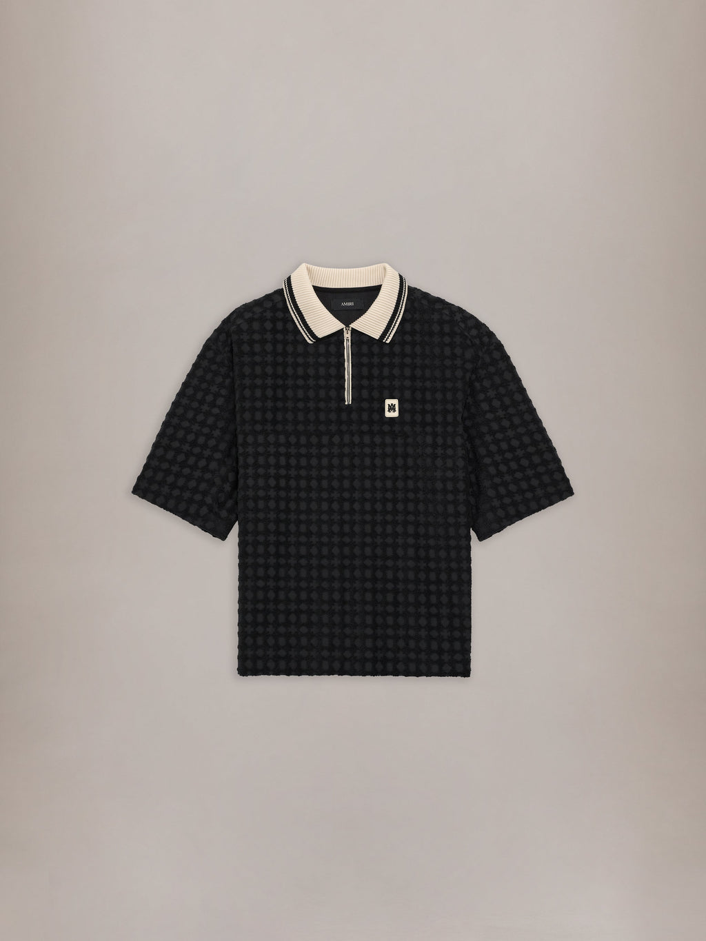 MA QUAD ZIP TOWELING POLO - Black