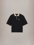 MA QUAD ZIP TOWELING POLO - Black