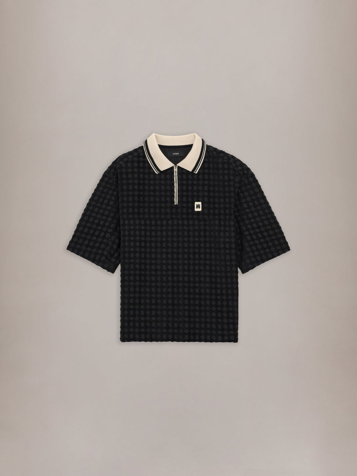 MA QUAD ZIP TOWELING POLO - Black