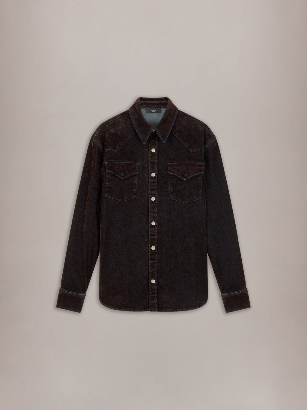 FLOCK LONG SLEEVE DENIM SHIRT - Husk