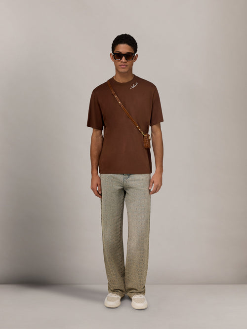 AMIRI SCRIPT TEE - Tobacco