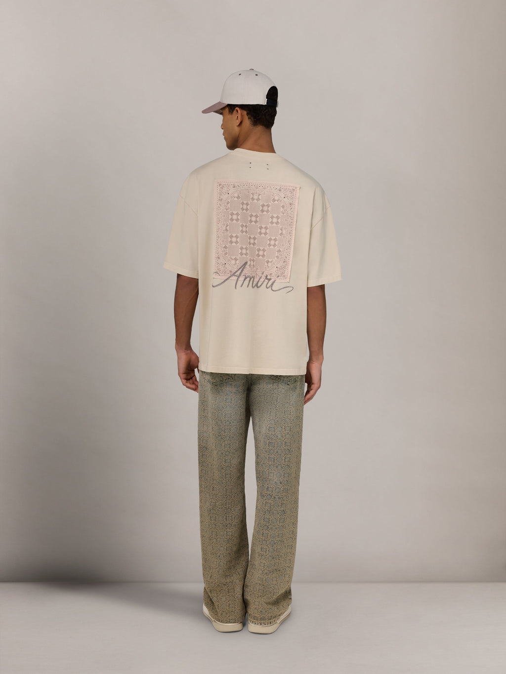 MA QUAD CHECKERBOARD OVERSIZED TEE - Alabaster