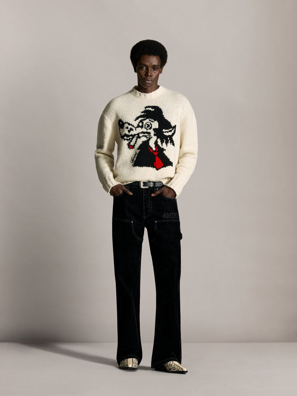 FLOCK DENIM CARPENTER JEAN - Black