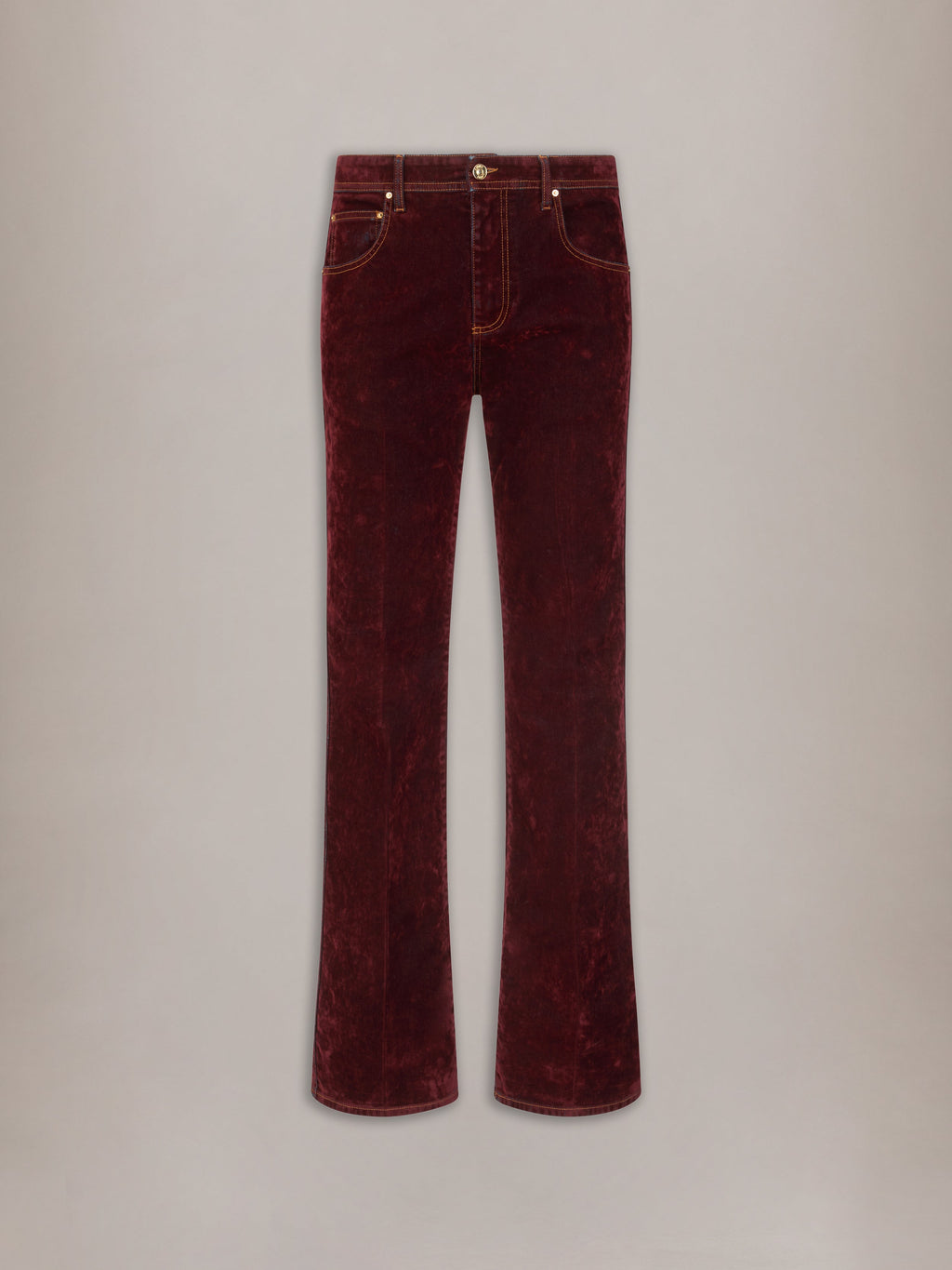 VINTAGE CUT FLOCK DENIM JEAN - Brick