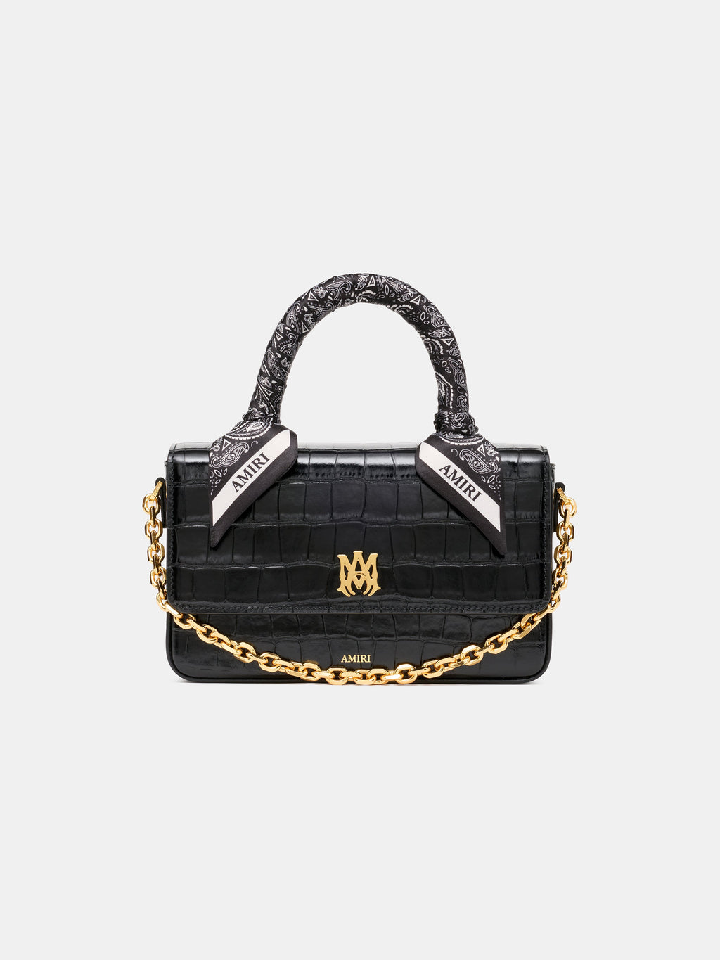 WOMEN - WOMEN'S CROC EMBOSSED LONG MA BAG - BLACK