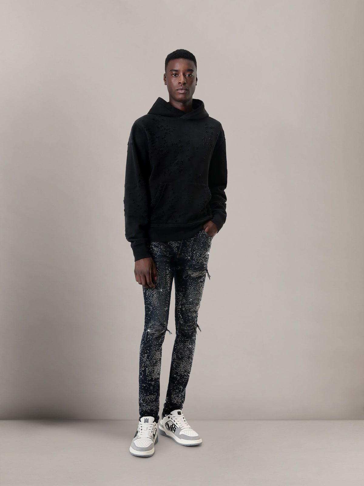 ALL OVER CRYSTAL MX1 JEAN - Midnight Indigo