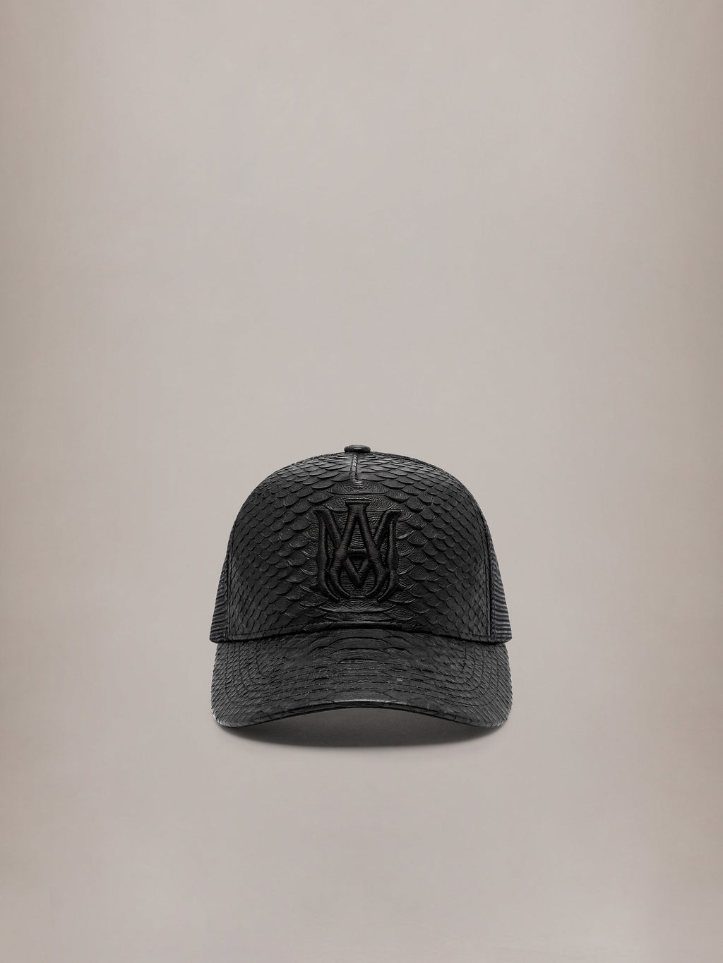 PYTHON EMBOSSED MA TRUCKER HAT - Black