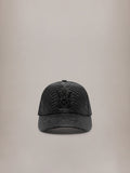 PYTHON EMBOSSED MA TRUCKER HAT - Black