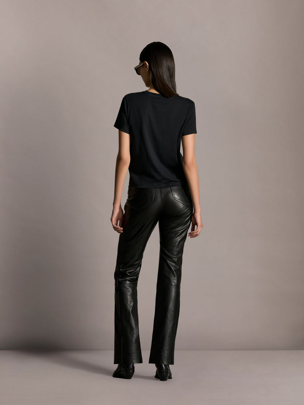 WOMEN - WOMEN'S VINTAGE CUT LEATHER PANT - Black