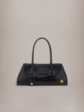 WOMEN - WOMEN'S EMBOSSED CROC HONEY 40 SHOULDER - Black