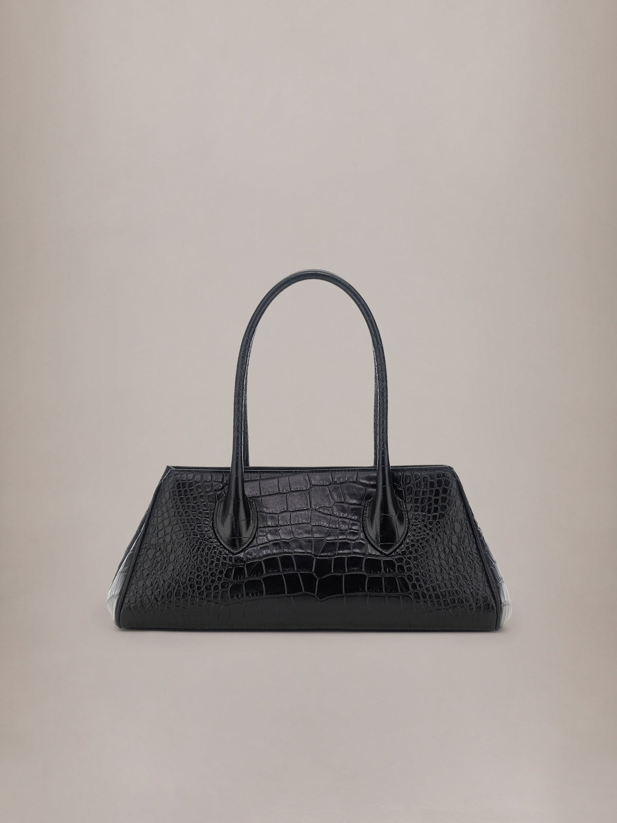 WOMEN - WOMEN'S EMBOSSED CROC HONEY 40 SHOULDER - Black