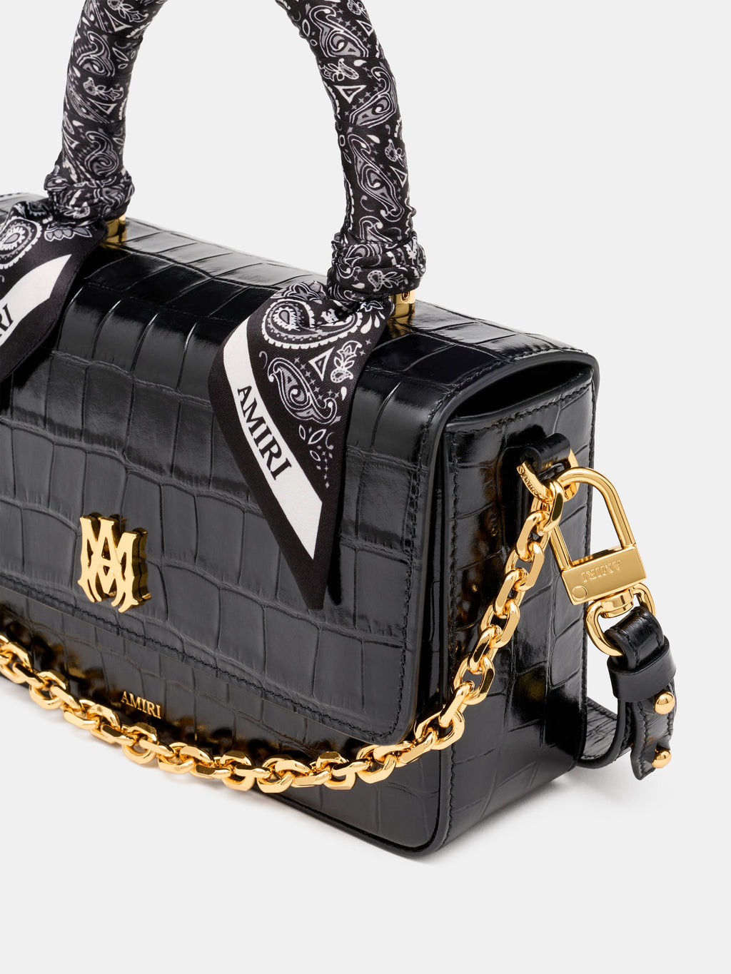 WOMEN - WOMEN'S CROC EMBOSSED LONG MA BAG - BLACK